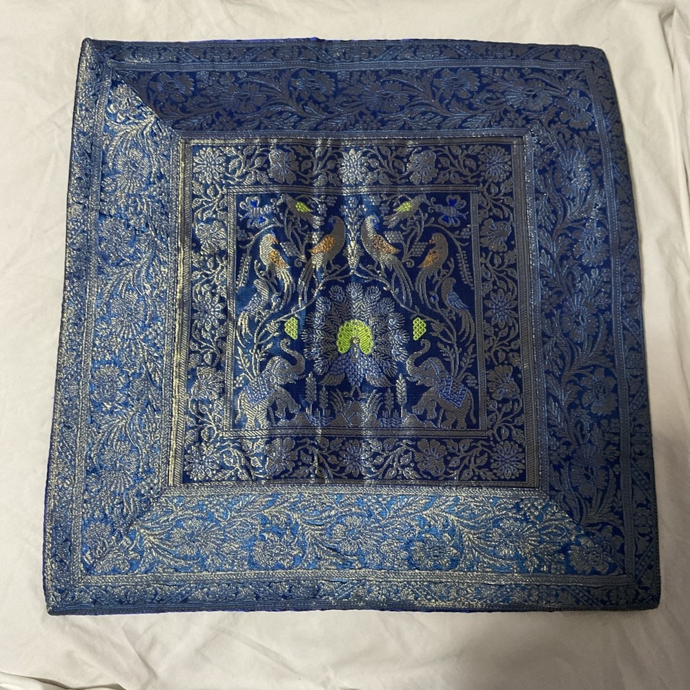 Brocade Style Peacock -elephant-birds-Pillow Covers For Home Decor 16 X 16